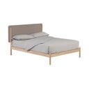 Dvojlôžková posteľ z kaučukového dreva s roštom v sivo-prírodnej farbe 160x200 cm Shayndel - Kave Home