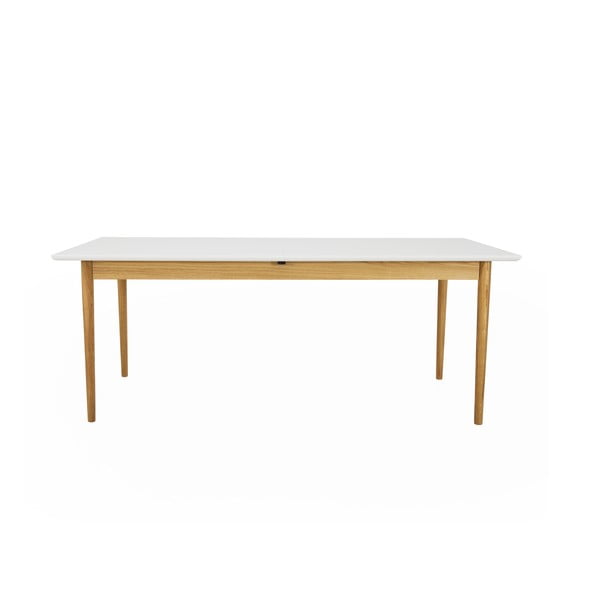 Rozkladací jedálenský stôl s bielou doskou 90x195 cm Skagen – Tenzo