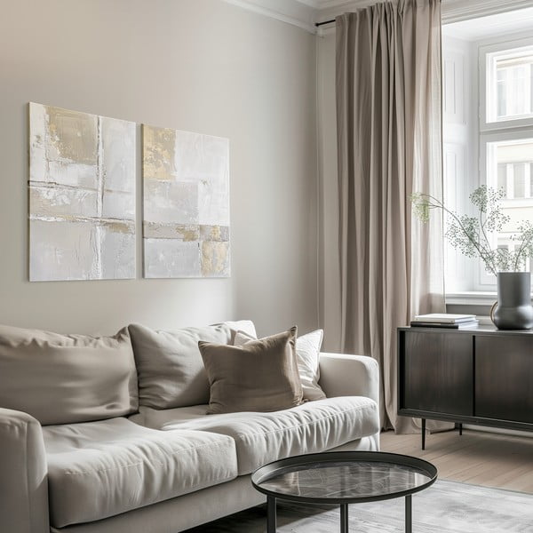 Obrazy s ručne maľovanými prvkami v súprave 2 ks 50x70 cm Sail – Styler-image-1