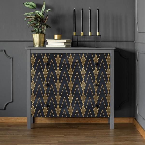 Dekoratívna tapeta na nábytok v čierno-zlatej farbe Ambiance Ragnar-image-1