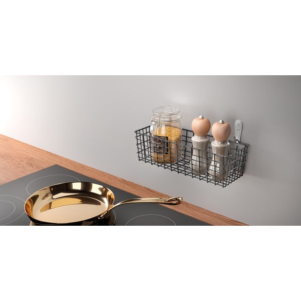 Čierny nástenný kuchynský košík Metaltex Koala Lava-image-1