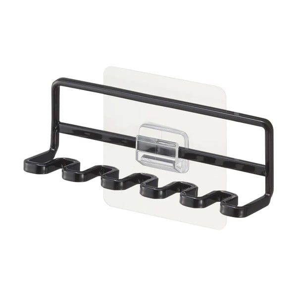 Čierny samodržiaci kovový držiak na zubné kefky Film Hook – YAMAZAKI