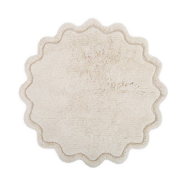 Krémový umývateľný ručne tkaný bavlnený okrúhly koberec ø 110 cm Sweet April Ecru – Nattiot