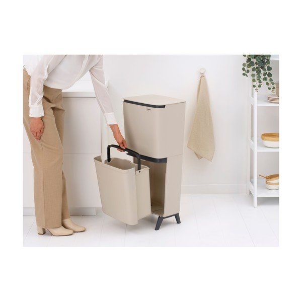 Béžový plastový odpadkový kôš 25+10+10 l na triedený odpad SortUp Recycle Hi – Brabantia-image-2