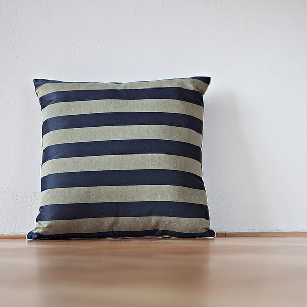 Vankúš s výplňou Dark Blue Stripes, 50x50 cm
