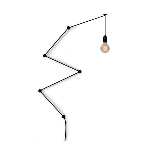 Čierne nástenné svietidlo Filament Style Snake Lamp