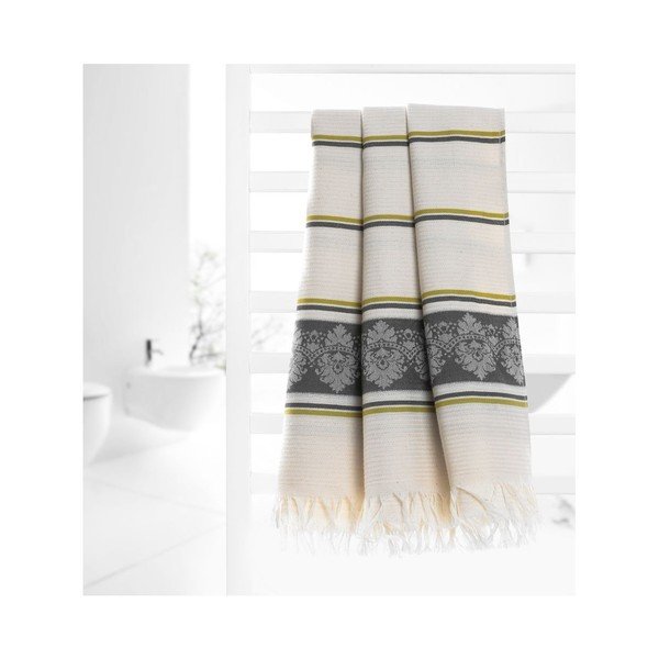 Sivo-béžová hammam osuška Deco Bianca Loincloth Stripe Nurbanu, 80 x 170 cm-image-3