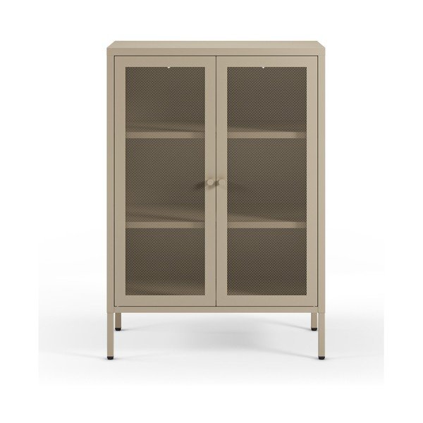 Krémovobiela kovová skrinka 70x100x40 cm Fayna – Marckeric