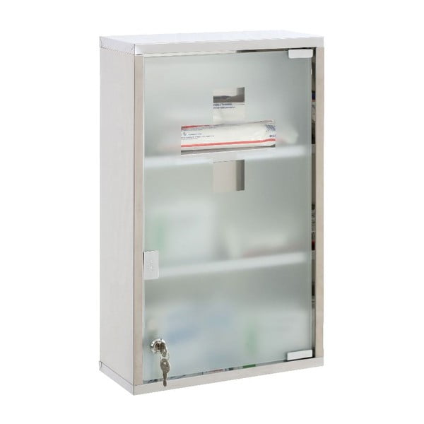 Plastová závesná skrinka na lieky v striebornej farbe 30x51 cm – Premier Housewares-image-2