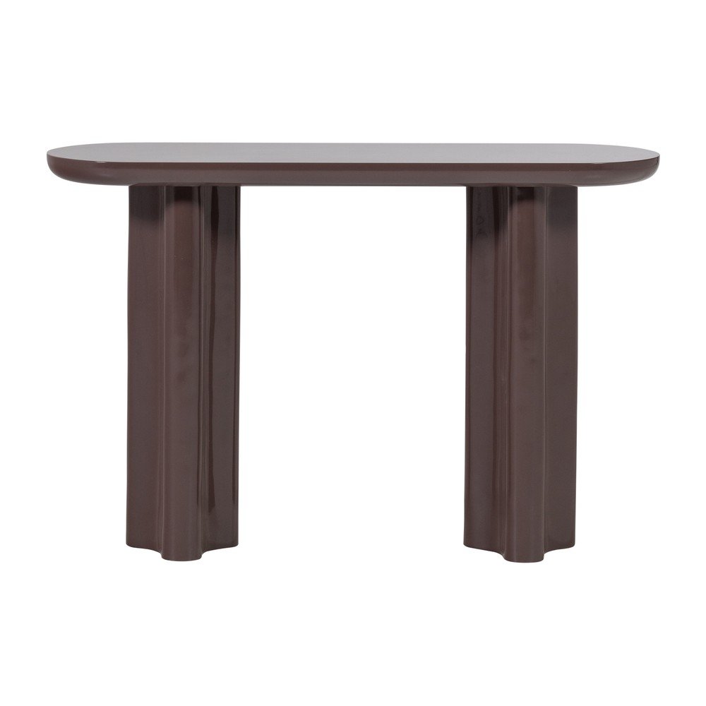 E-shop Tmavohnedý lesklý konzolový stolík 35x120 cm Evara – WOOOD
