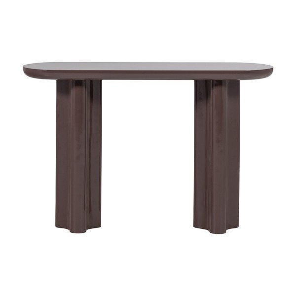 Tmavohnedý lesklý konzolový stolík 35x120 cm Evara – WOOOD