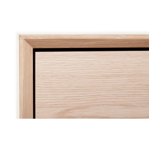 Nízka komoda z bieleho dubového dreva s 3 dvierkami Unique Furniture Vivara-image-2