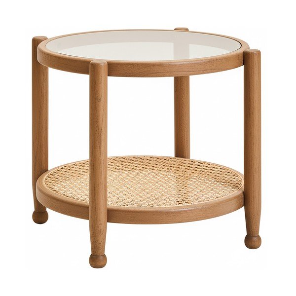 Okrúhly odkladací stolík so sklenenou doskou ø 57 cm Cebu – Premier Housewares
