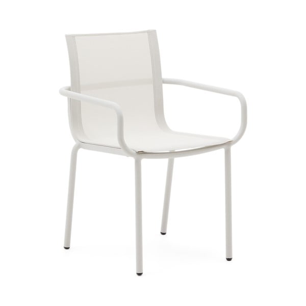 Biela kovová záhradná stolička Galdana – Kave Home