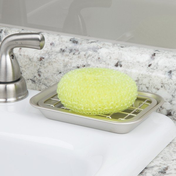 Nádoba na mydlo v striebornej farbe iDesign Gia, 14,5 x 10 cm-image-1