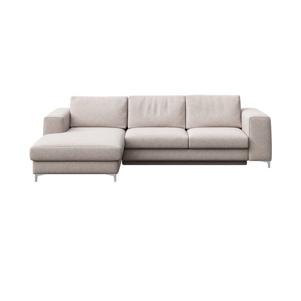 Svetlosivá rozkladacia/s úložným priestorom rohová pohovka z textílie buklé (ľavý roh/s leňoškou) Rene – Rodier