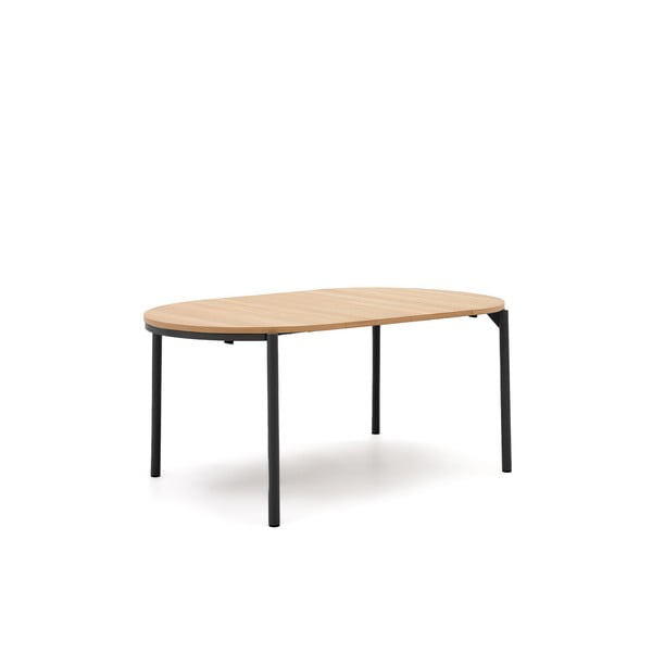 Okrúhly rozkladací jedálenský stôl s doskou v dubovom dekore v prírodnej farbe ø 90 cm Montuiri – Kave Home-image-2