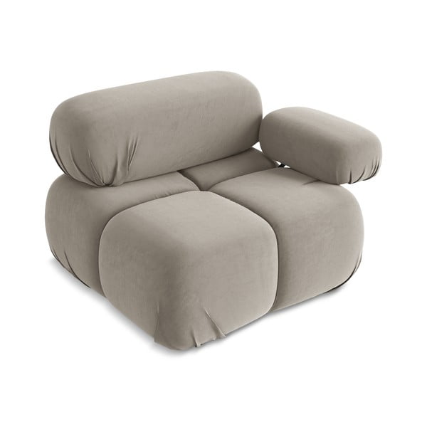 Béžový zamatový modul pohovky (pravý roh) Lokua – Makamii-image-3