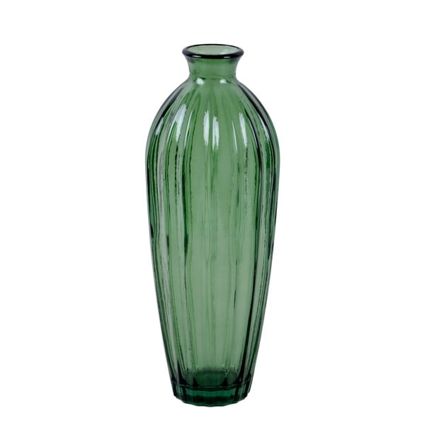 Zelená váza z recyklovaného skla Ego Dekor Etnico, výška 28 cm