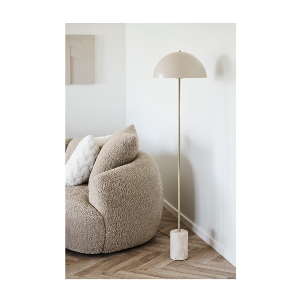 Béžová stojacia lampa s kovovým tienidlom (výška  155 cm) Sheffield – House Nordic-image-1