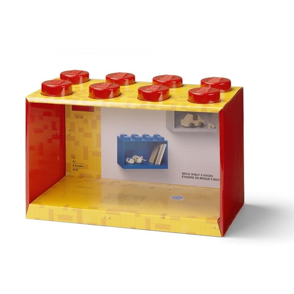 Detská červená nástenná polica LEGO® Brick 8-image-1