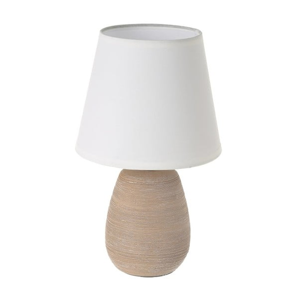 Hnedá keramická stolová lampa s textilným tienidlom (výška 27,5 cm) – Casa Selección