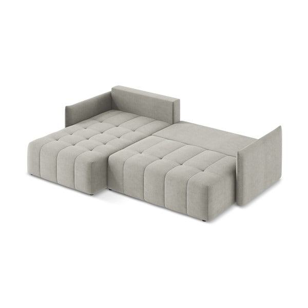 Svetlosivá rozkladacia/s úložným priestorom rohová pohovka (ľavý roh/s leňoškou) Moku – Makamii-image-4