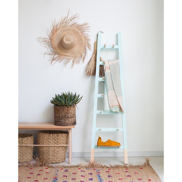 Odkladací dekoratívny rebrík z borovicového dreva Surdic Stair Aquamarina-image-3