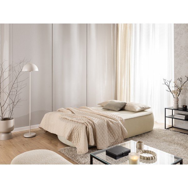 Béžová/taupe zamatová rozkladacia/s úložným priestorom pohovka 210 cm Saga – Ropez-image-4