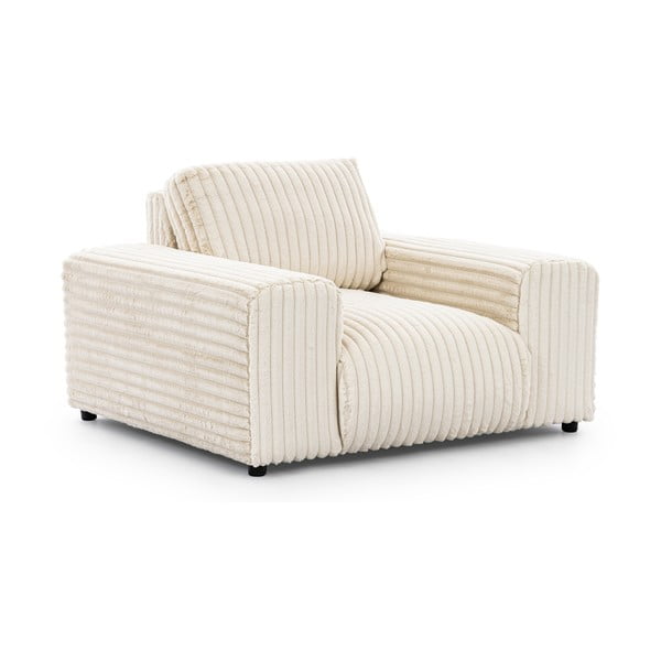 Krémové menčestrové kreslo Justin – Ropez