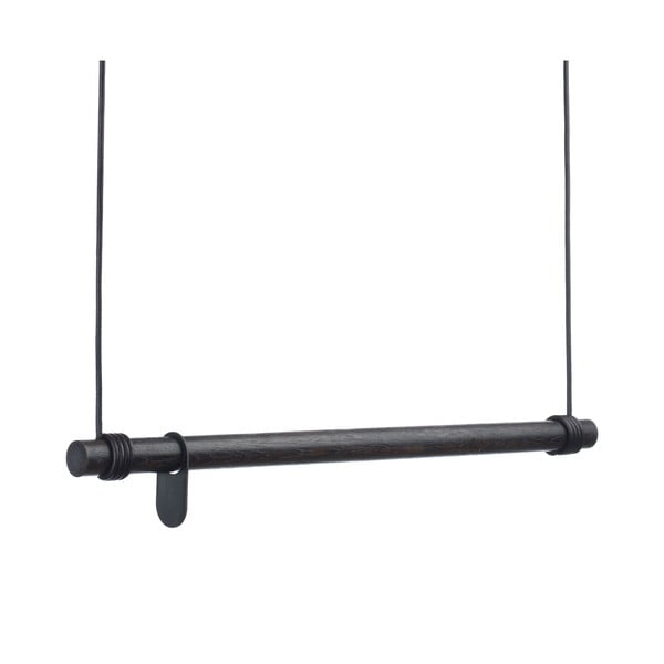 Čierny nástenný vešiak z dubového dreva 80 cm Swing M – LIND DNA