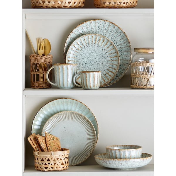 Kameninová jedálenská súprava 12 ks Fleur – Bloomingville-image-1