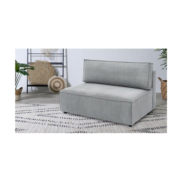 Svetlosivý menčestrový modul pohovky (stredový diel) Nihad modular – Bobochic Paris-image-1