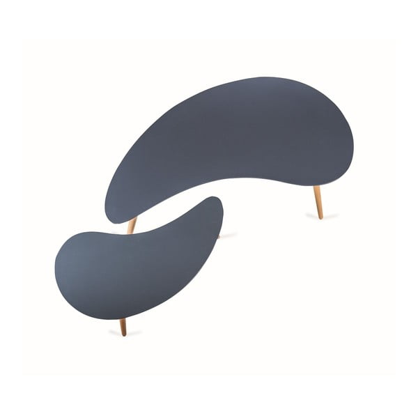 Sada 2 sivých konferenčných stolíkov Design Twist Jindo