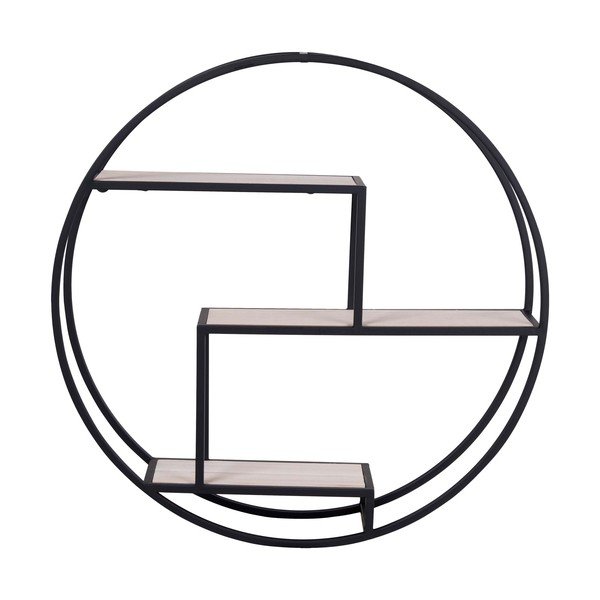 Čierna/v prírodnej farbe poschodová polica z masívu paulownie 62 cm Rotterdam – House Nordic-image-2