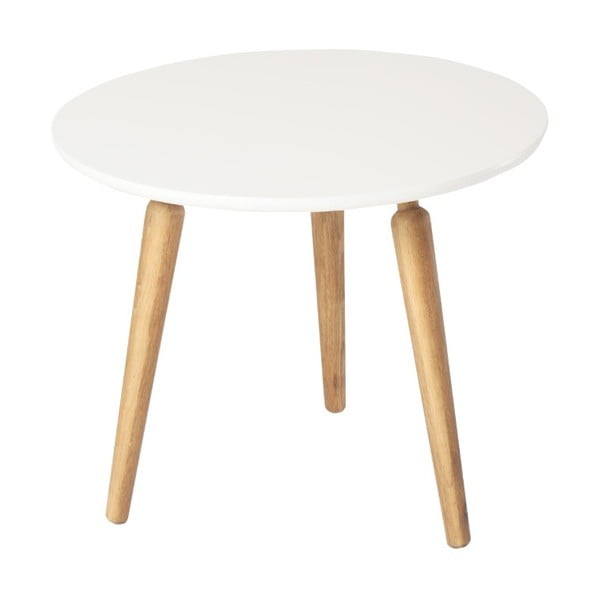 Konferenčný stolík s bielou doskou z dubového dreva Folke Cappuccino, výška 50 cm × ∅ 60 cm