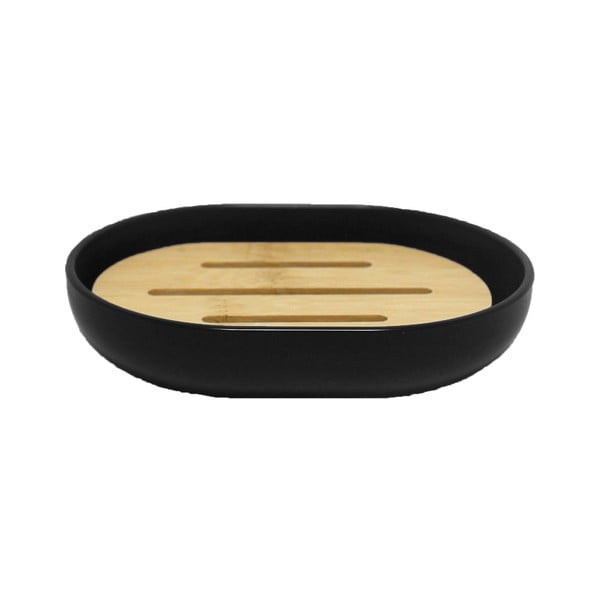 Čierna plastová nádobka na mydlo Smart – douceur d'intérieur