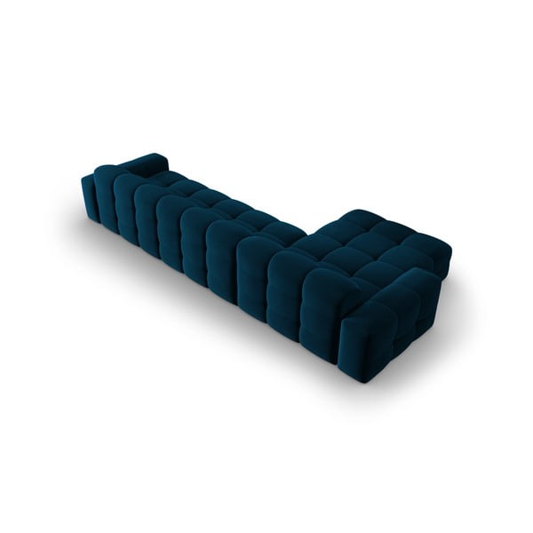 Tmavomodrá zamatová rohová pohovka (ľavý roh) Kendal - Micadoni Home-image-4