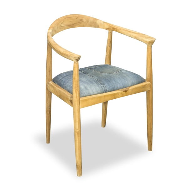 Jedálenská stolička z teakového dreva Bluebone Denim