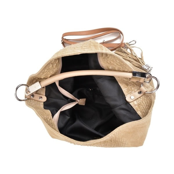 Hnedo-béžová kožená kabelka Sofia Cardoni Manu-image-3