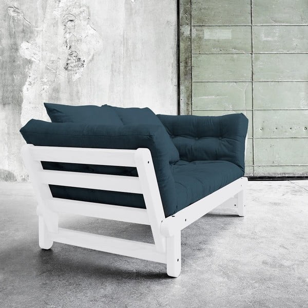 Rozkladacia pohovka Beat White/Deep Blue-image-1