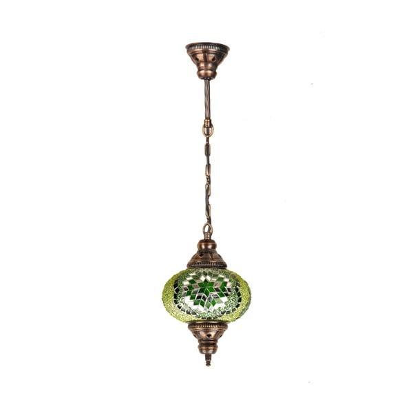 Sklenená ručne vyrobená závesná lampa Fishing, ⌀ 17 cm