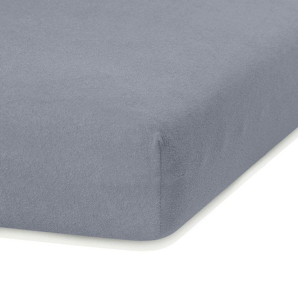 Sivá elastická plachta na dvojlôžko AmeliaHome Ruby Siesta, 180-200 x 200 cm-image-1