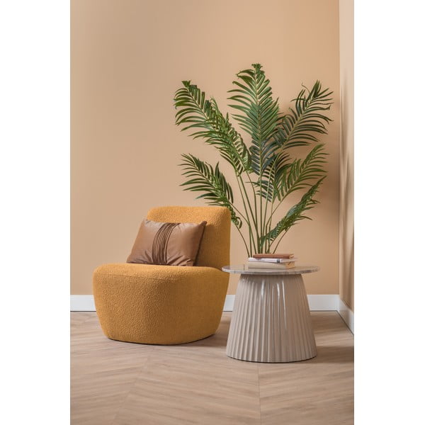 Žlté kreslo z textílie buklé Ada – Leitmotiv-image-1