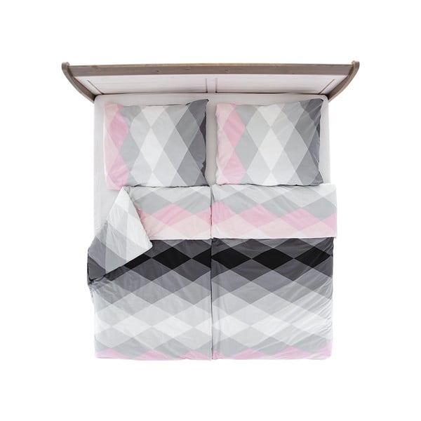 Ružovo-sivé krepové obliečky na jednolôžko 140x200 cm Top Class –  B.E.S.-image-1