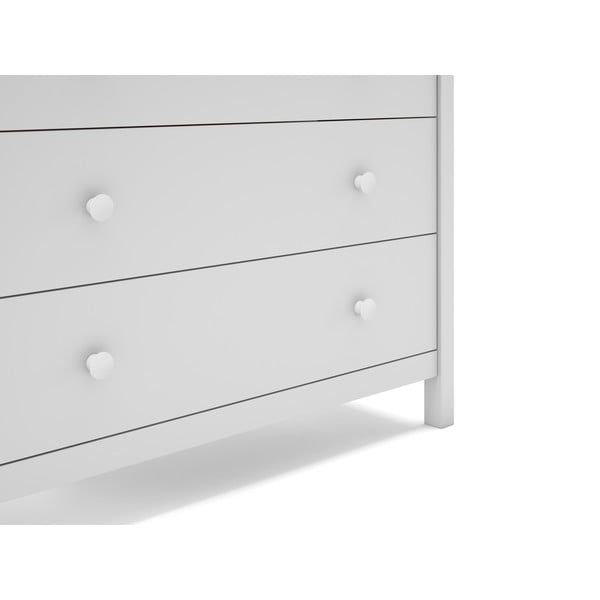 Biela nízka detská komoda z borovicového dreva 100x80 cm Max – Marckeric-image-1