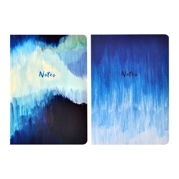 Sada 2 zápisníkov A5 Portico Designs Blue Abstract, 100 strán