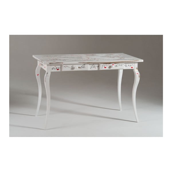 Biely drevený pracovný stôl Castagnetti Signac