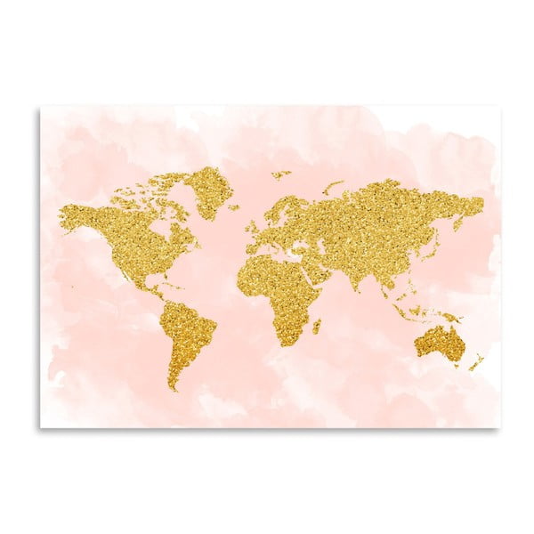 Plagát Americanflat World Glitter, 30 x 42 cm