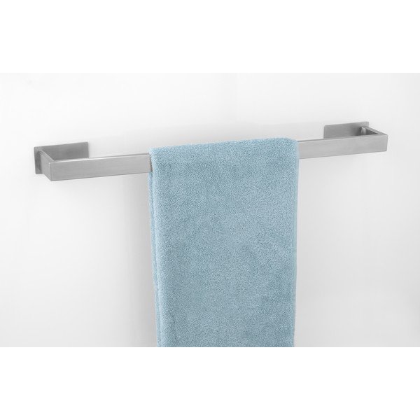 V matne striebornej farbe samodržiaci držiak na uteráky z nehrdzavejúcej ocele Genova – Wenko-image-1